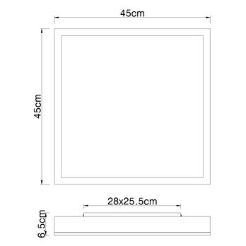 Stropné svietidlo DORO 2 sivá/biela, šírka 45 cm 6