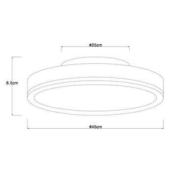 Stropné svietidlo DORO šedá/biela, ⌀ 45 cm 6