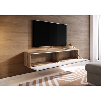 TV komoda DOROTHE 140 dub wotan/biela lesklá 3