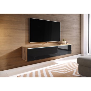 TV komoda DOROTHE 140 dub wotan/čierna lesklá 2