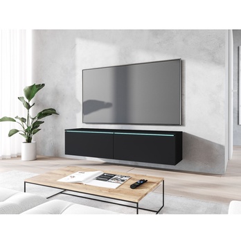 TV komoda DOROTHE 140 čierna/grafitová matná 2
