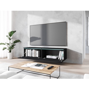 TV komoda DOROTHE 140 čierna/grafitová matná 3