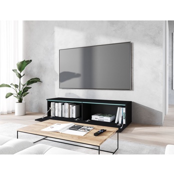 TV komoda DOROTHE 140 čierna/grafitová matná 4