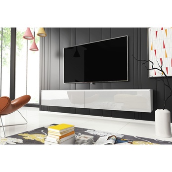 TV komoda DOROTHE 180 biela/biela lesklá 2