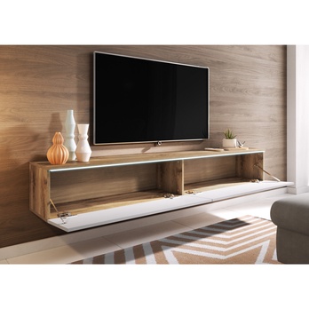 TV komoda DOROTHE 180 dub wotan/biela lesklá 4