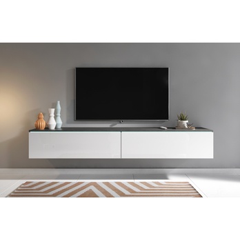 TV komoda DOROTHE 180 antracitová/biela lesklá 2