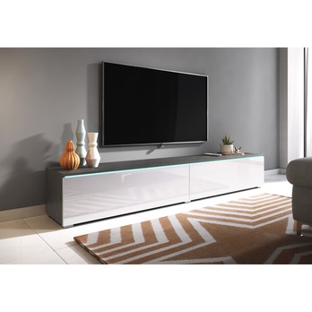 TV komoda DOROTHE 180 antracitová/biela lesklá 3