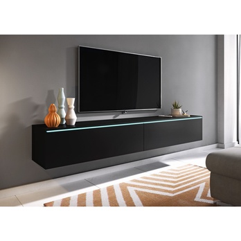 TV komoda DOROTHE 180 čierna/matná grafitová 1