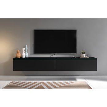 TV komoda DOROTHE 180 čierna/matná grafitová 2