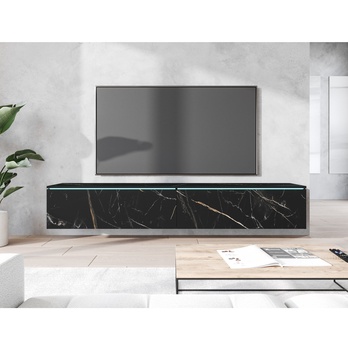 TV komoda DOROTHE 180 san sebastián/čierny mramor 2