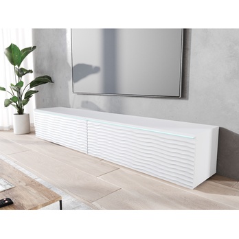 TV komoda DOROTHE 180 biela/vzor vlna 2
