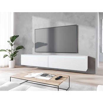 TV komoda DOROTHE 180 biela/vzor vlna 3