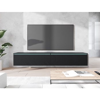 TV komoda DOROTHE 180 čierna/vzor vlna 1