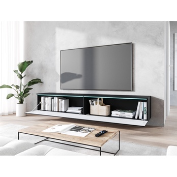 TV komoda DOROTHE 180 čierna/vzor vlna 4