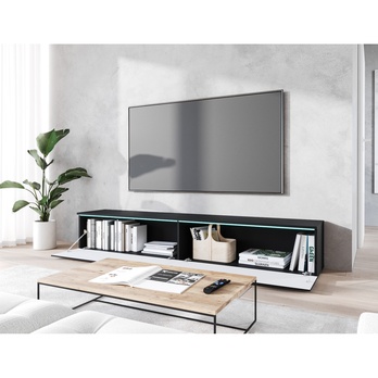 TV komoda DOROTHE 180 čierna/vzor vlna 5