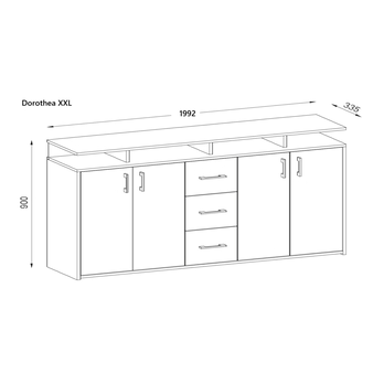 Komoda DOROTHEA XXL dub sonoma/biela 5