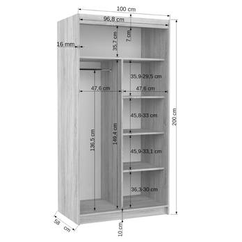 Šatníková skriňa DRAGOS biela/dub artisan 3