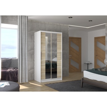 Šatníková skriňa DRAGOS biela/dub sonoma 1