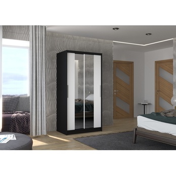 Šatníková skriňa DRAGOS čierna/biela 1