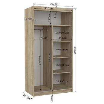 Šatníková skriňa DRAGOS dub sonoma 3