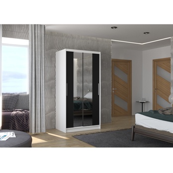 Šatníková skriňa DRAGOS biela/čierna 1