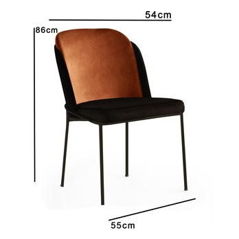 Jedálenská stolička DRAV čierna/bronzová, sada 4 ks 3