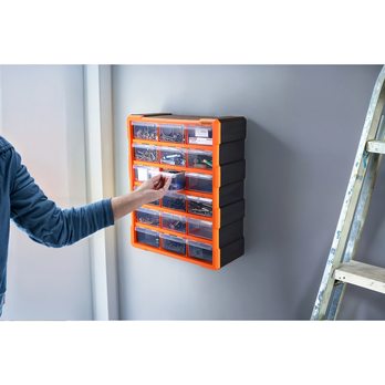 Organizér na drobné súčiastky DRAWERS 1 oranžová/sivá 1