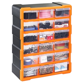 Organizér na drobné súčiastky DRAWERS 1 oranžová/sivá 2