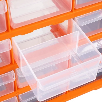 Organizér na drobné súčiastky DRAWERS 1 oranžová/sivá 8