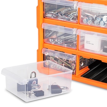 Organizér na drobné súčiastky DRAWERS 1 oranžová/sivá 9