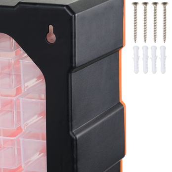 Organizér na drobné súčiastky DRAWERS 1 oranžová/sivá 10