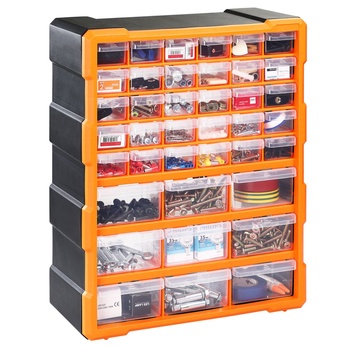 Organizér na drobné súčiastky DRAWERS 2 oranžová/sivá 3
