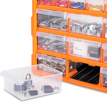 Organizér na drobné súčiastky DRAWERS 2 oranžová/sivá 5