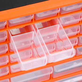 Organizér na drobné súčiastky DRAWERS 2 oranžová/sivá 7