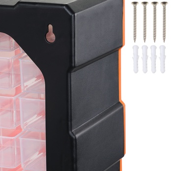 Organizér na drobné súčiastky DRAWERS 2 oranžová/sivá 10