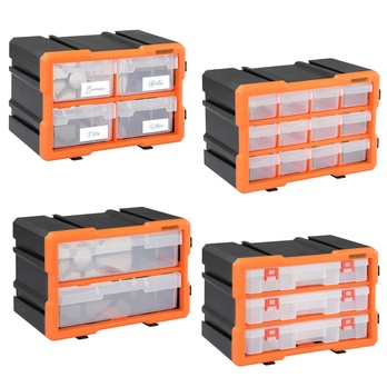 Organizér na drobné súčiastky DRAWERS 4 oranžová/sivá 2