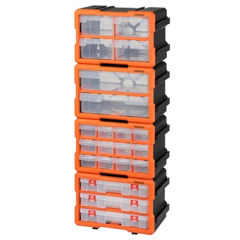 Organizér na drobné súčiastky DRAWERS 4 oranžová/sivá 5