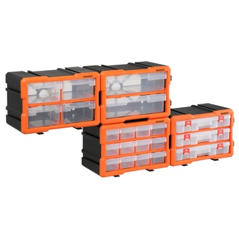 Organizér na drobné súčiastky DRAWERS 4 oranžová/sivá 6