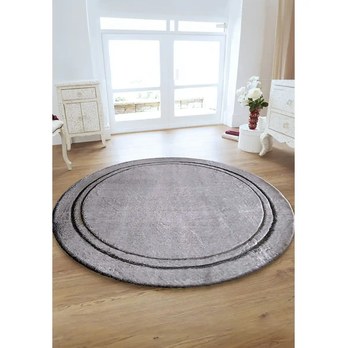 Koberec DREAM BORDER sivá, priemer 160 cm 1
