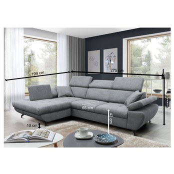 Sedacia súprava DREAM ľavá, sivomodrá 8