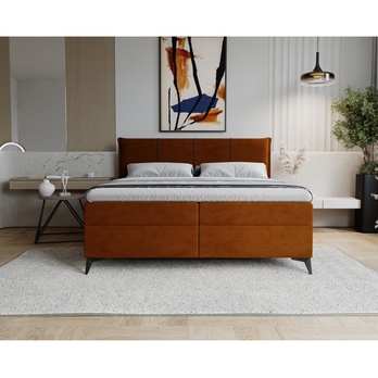Posteľ s matracom a topperom DREAMER tehlovo hnedá, 140x200 cm 2