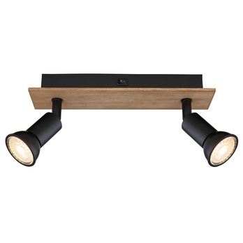 Bodové svietidlo DREW 2 čierna/drevo 3
