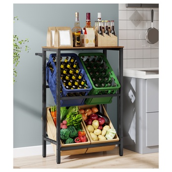 Regál na bedne DRINKS rustikálna hnedá/čierna 1