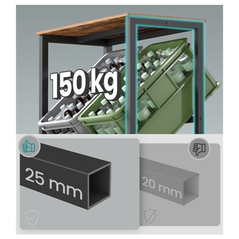 Regál na bedne DRINKS rustikálna hnedá/čierna 2