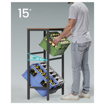 Regál na bedne DRINKS rustikálna hnedá/čierna 3