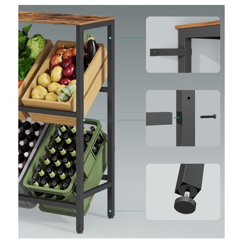 Regál na bedne DRINKS rustikálna hnedá/čierna 4