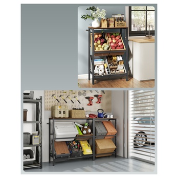 Regál na bedne DRINKS rustikálna hnedá/čierna 6