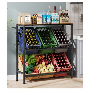 Regál na bedne DRINKS rustikálna hnedá/čierna 1