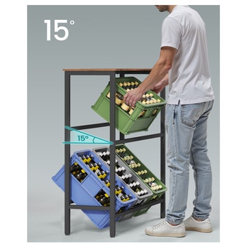 Regál na bedne DRINKS rustikálna hnedá/čierna 3