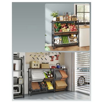 Regál na bedne DRINKS rustikálna hnedá/čierna 6